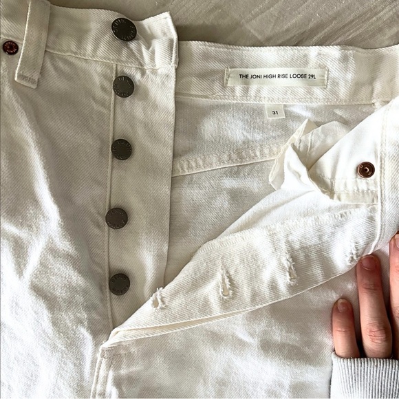 DENIM FORUM ARITZIA The 90s Joni High Rise Loose 29L altered US 31 white jeans - Picture 7 of 11